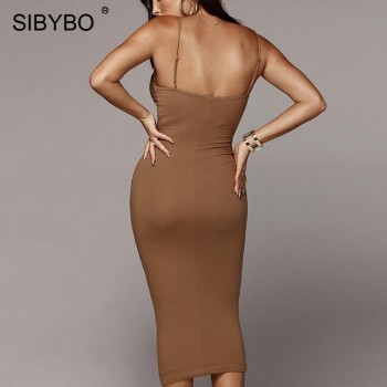 Double Layers Cotton Sexy Bodycon Dress Women Autumn Winter Backless Slim Elastic Push Up Black Brown Red Orange